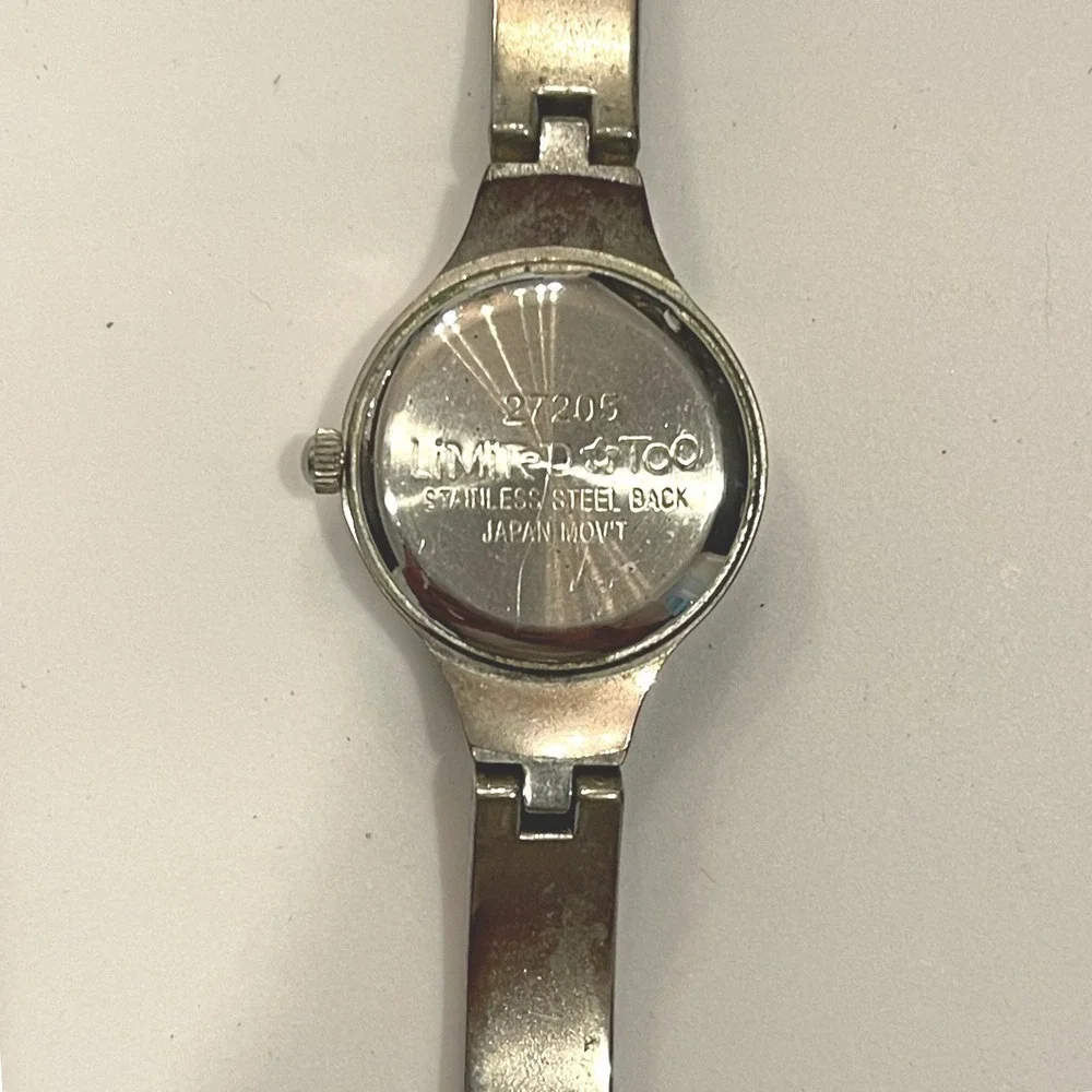 Limited Too Vintage Y2K Silver Bangle Watch Blue Glitter Megaphone 27205 Mens